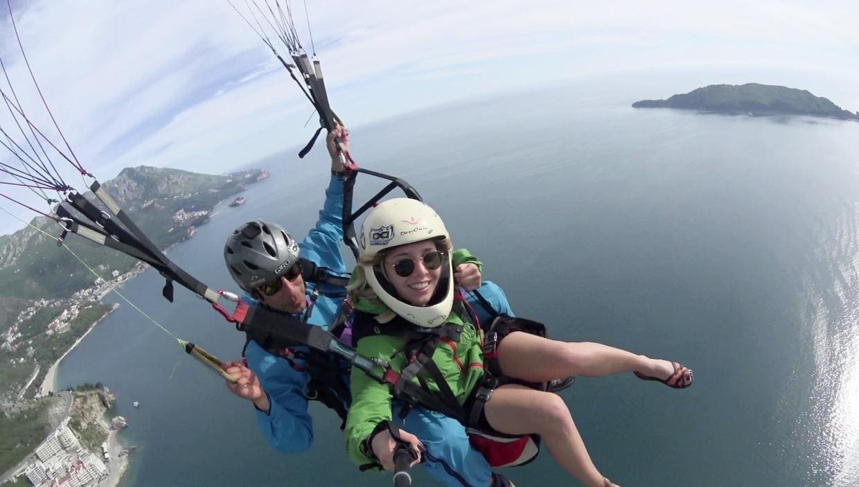 becici tandem paragliding montenegro 1240